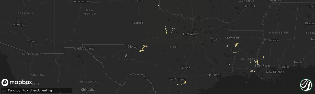 Hail map on September 12, 2012