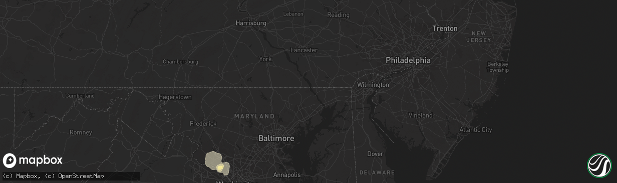 Hail map in Gaithersburg, MD on September 12, 2013