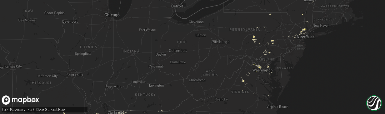 Hail map in New Jersey on September 12, 2013