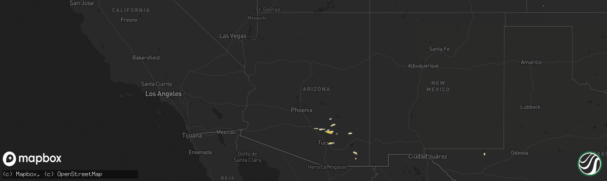 Hail map in Arizona on September 12, 2016