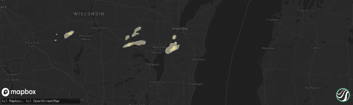 Hail map in Brillion, WI on September 12, 2016