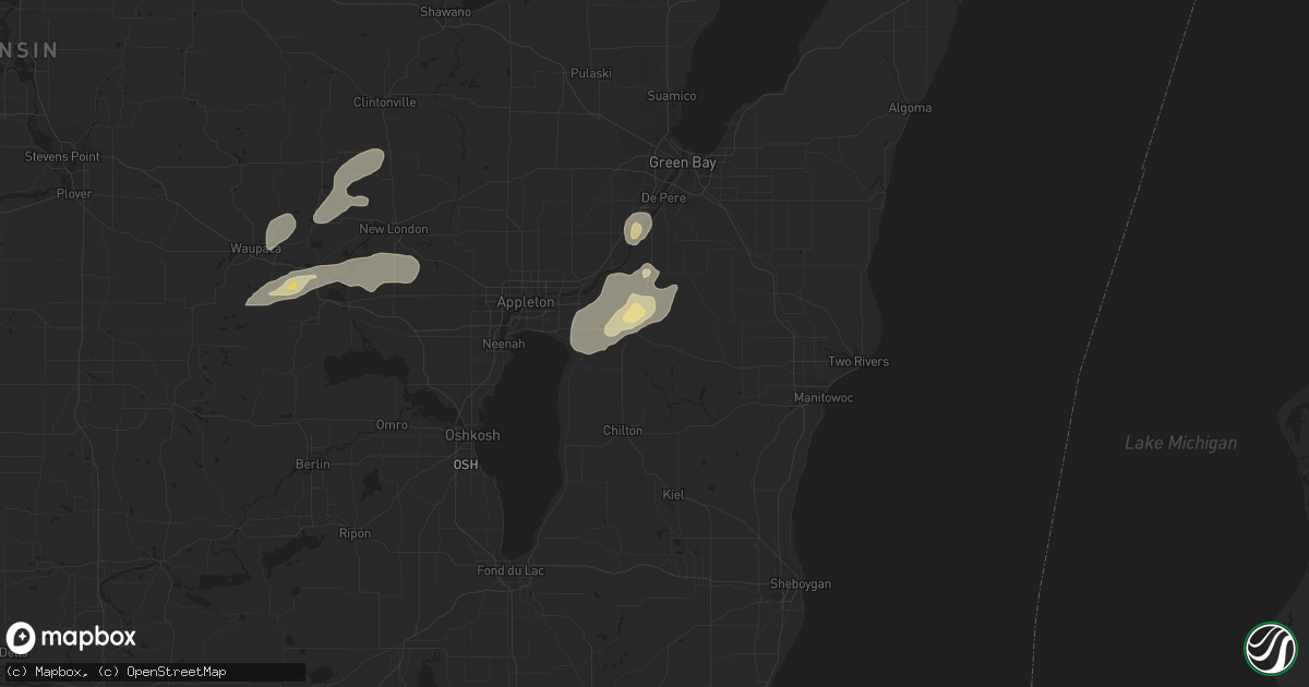 Hail map in Brillion, WI on September 12, 2016