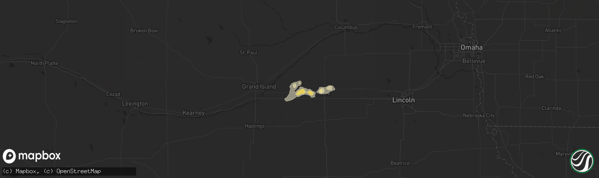 Hail map in Hampton, NE on September 12, 2016