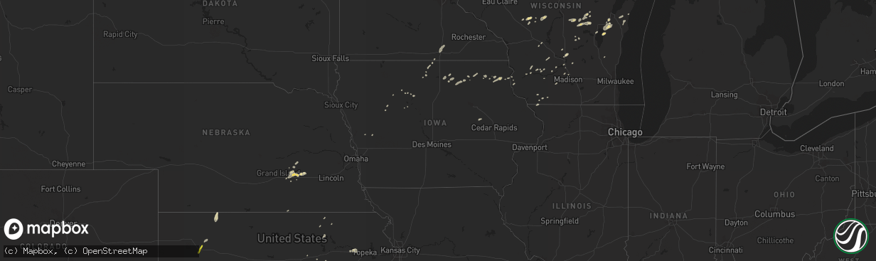 Hail map in Iowa on September 12, 2016