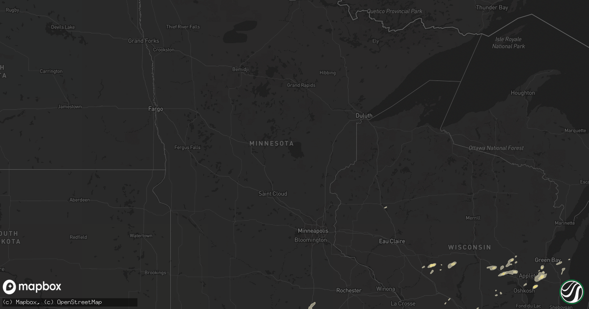 Hail map in Minnesota on September 12, 2016