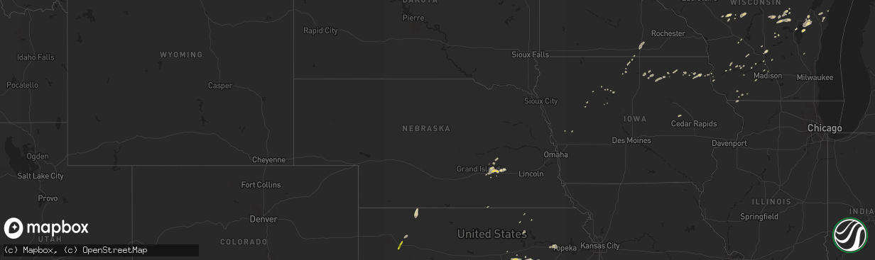 Hail map in Nebraska on September 12, 2016