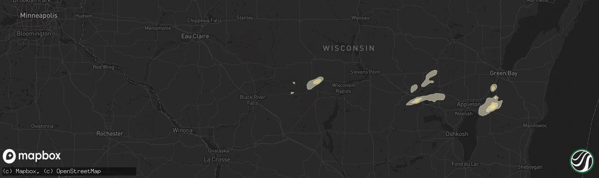 Hail map in Pittsville, WI on September 12, 2016