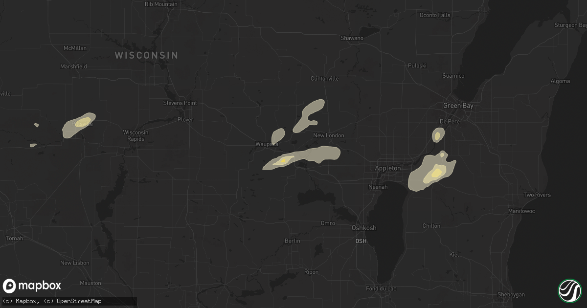 Hail map in Weyauwega, WI on September 12, 2016