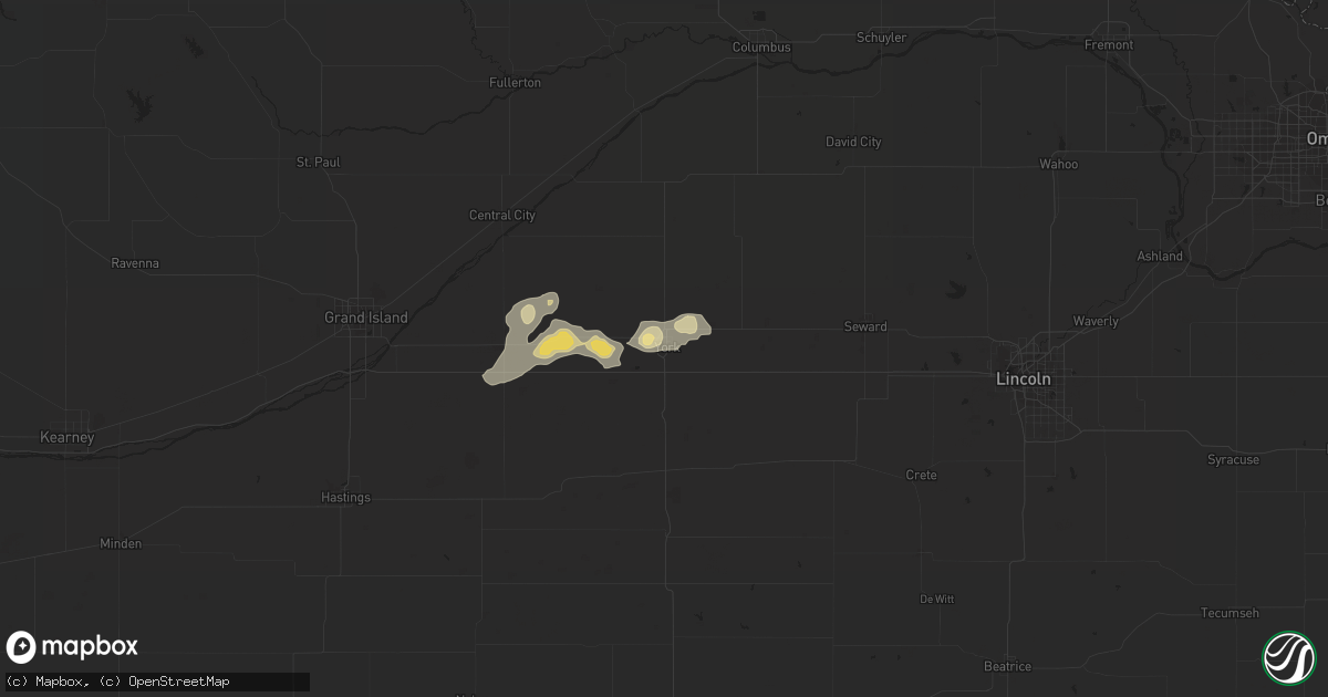 Hail map in York, NE on September 12, 2016