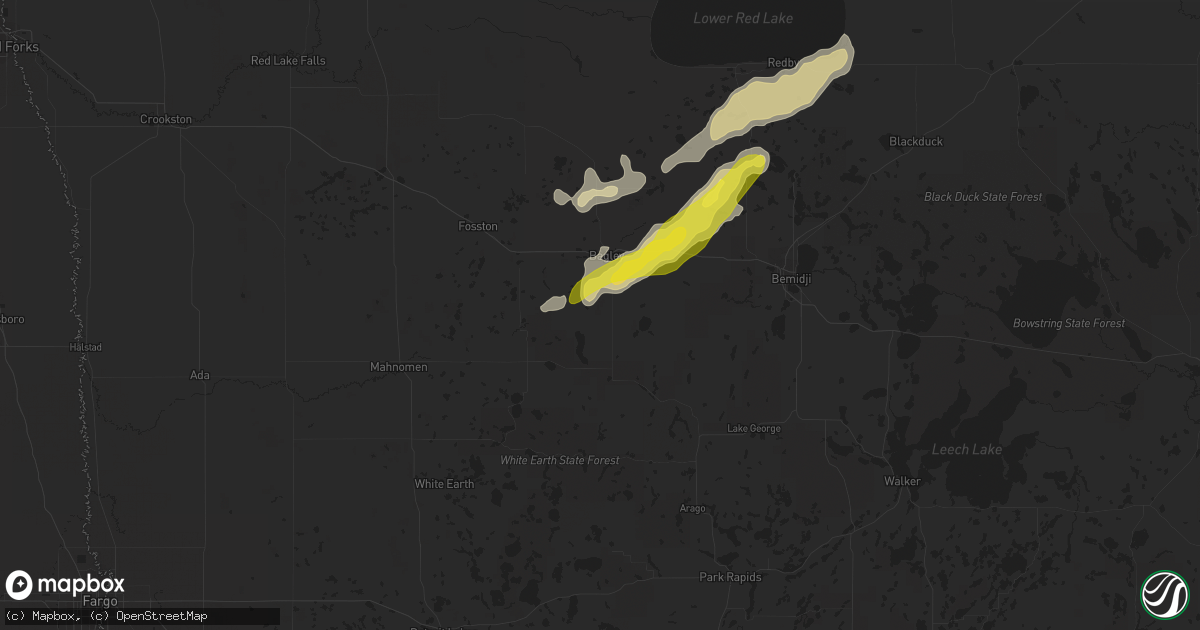 Hail map in Bagley, MN on September 12, 2018