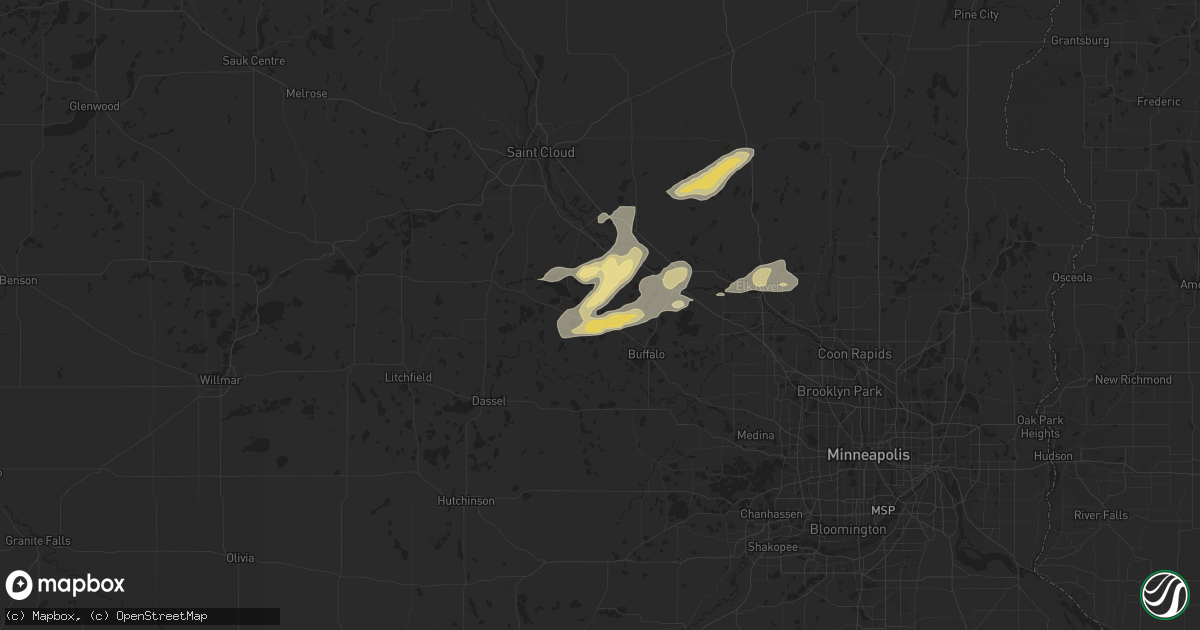 Hail map in Maple Lake, MN on September 12, 2018