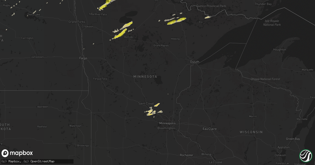Hail map in Minnesota on September 12, 2018