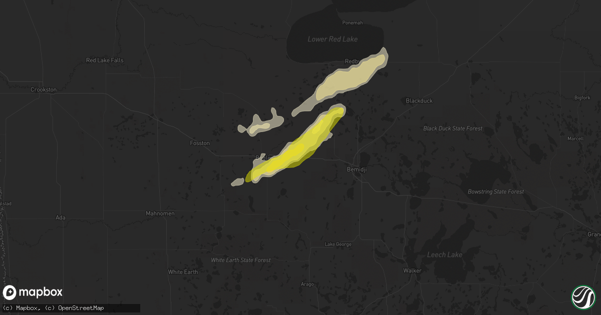 Hail map in Shevlin, MN on September 12, 2018