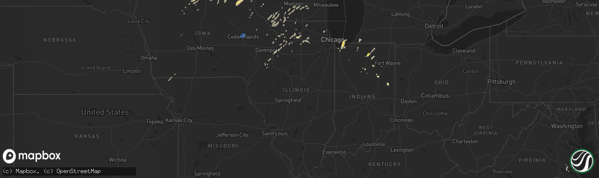 Hail map in Illinois on September 12, 2019