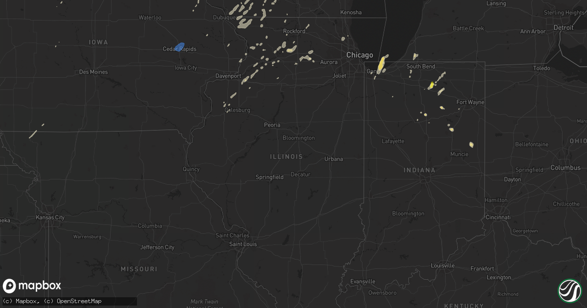 Hail map in Illinois on September 12, 2019
