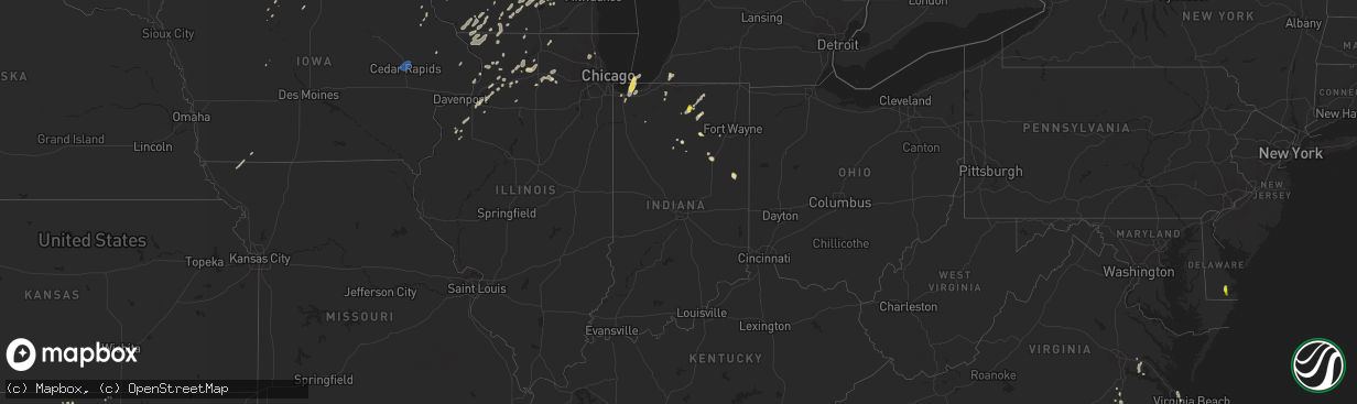 Hail map in Indiana on September 12, 2019