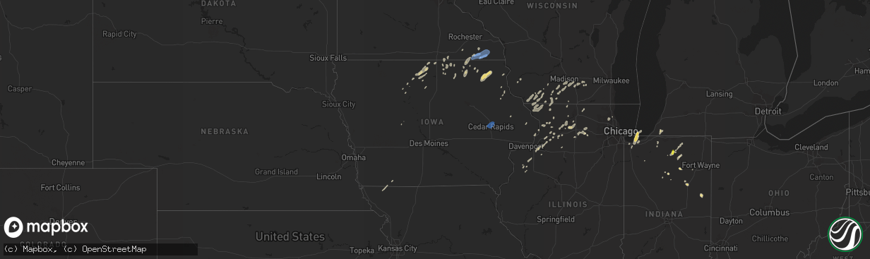 Hail map in Iowa on September 12, 2019