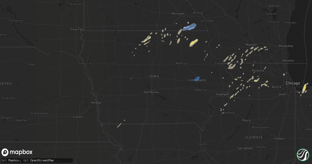 Hail map in Iowa on September 12, 2019