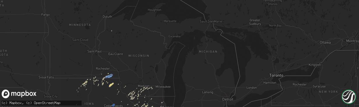 Hail map in Michigan on September 12, 2019