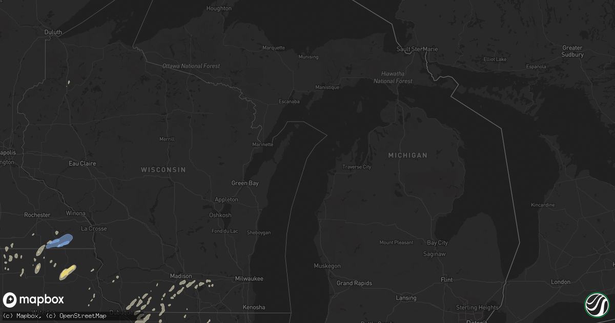 Hail map in Michigan on September 12, 2019