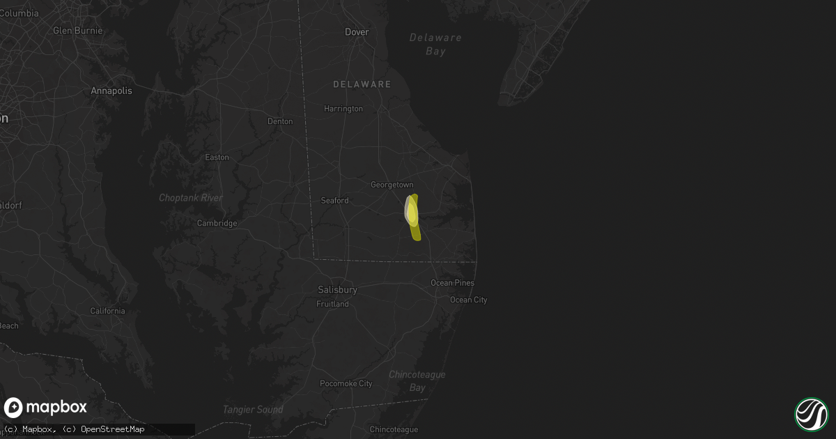 Hail map in Millsboro, DE on September 12, 2019