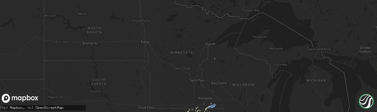 Hail map in Minnesota on September 12, 2019