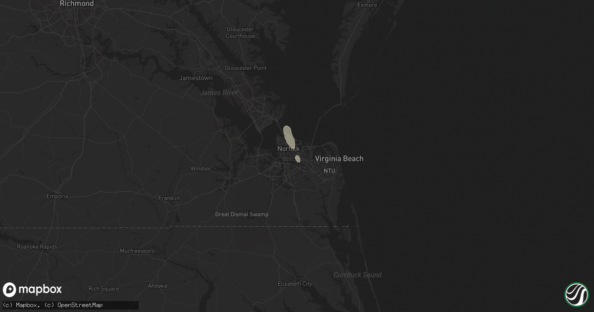 Hail map in Norfolk, VA on September 12, 2019