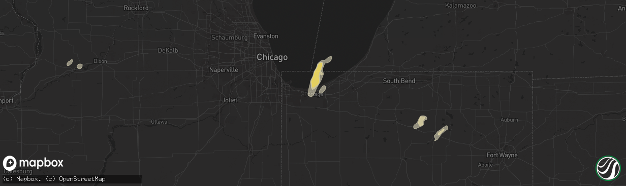 Hail map in Portage, IN on September 12, 2019