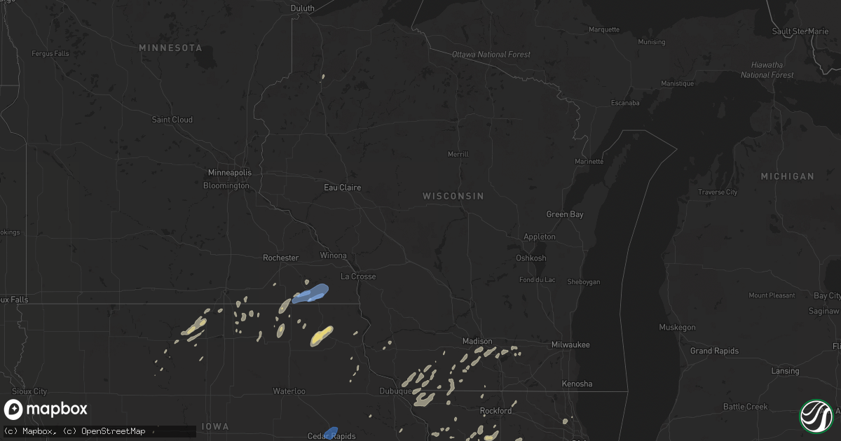 Hail map in Wisconsin on September 12, 2019
