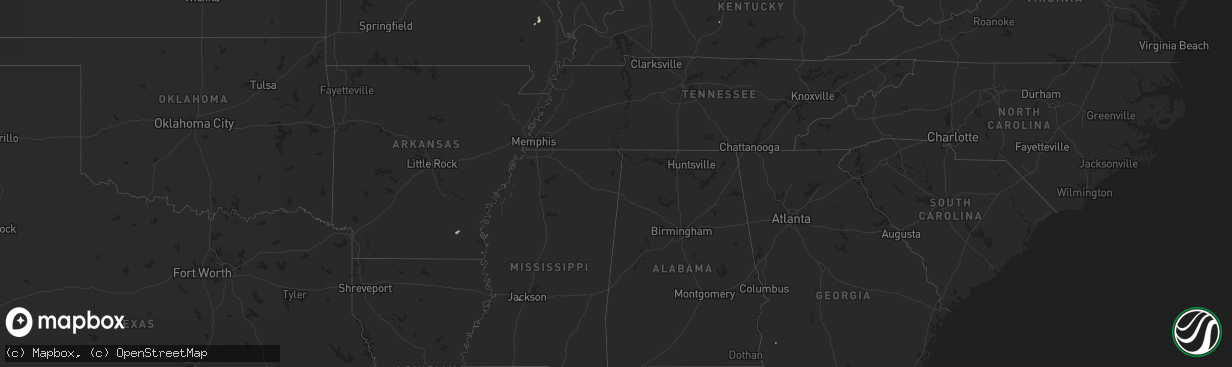 Hail map in Georgia on September 12, 2020