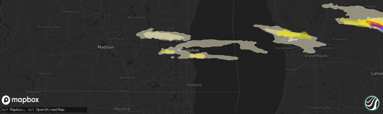 Hail map in Cudahy, WI on September 12, 2021