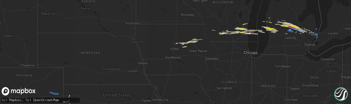 Hail map in Iowa on September 12, 2021