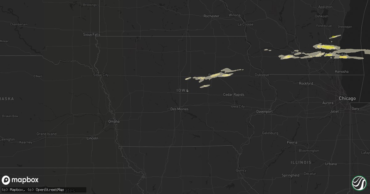 Hail map in Iowa on September 12, 2021