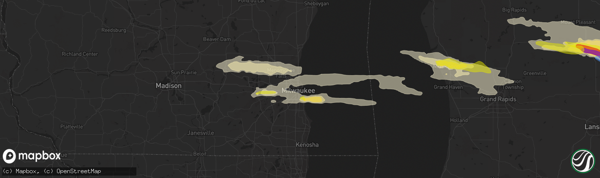 Hail map in Milwaukee, WI on September 12, 2021