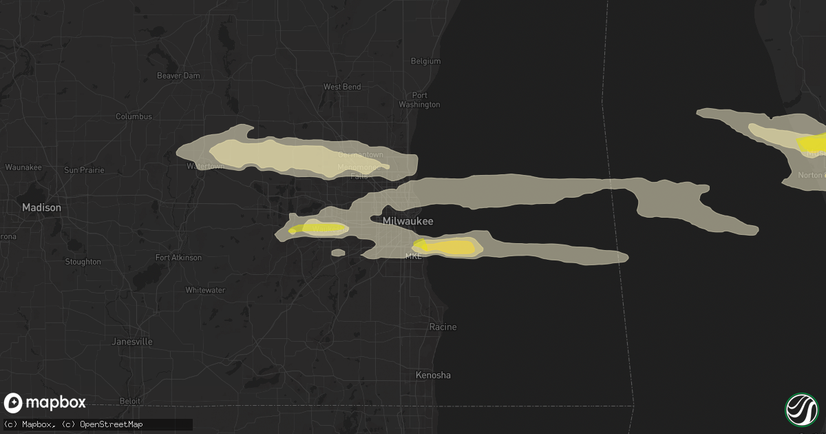 Hail map in Milwaukee, WI on September 12, 2021