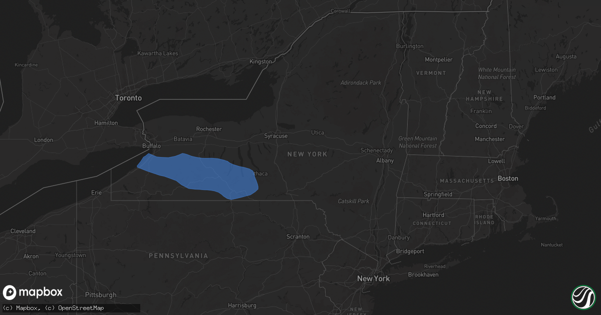 Hail map in New York on September 12, 2021