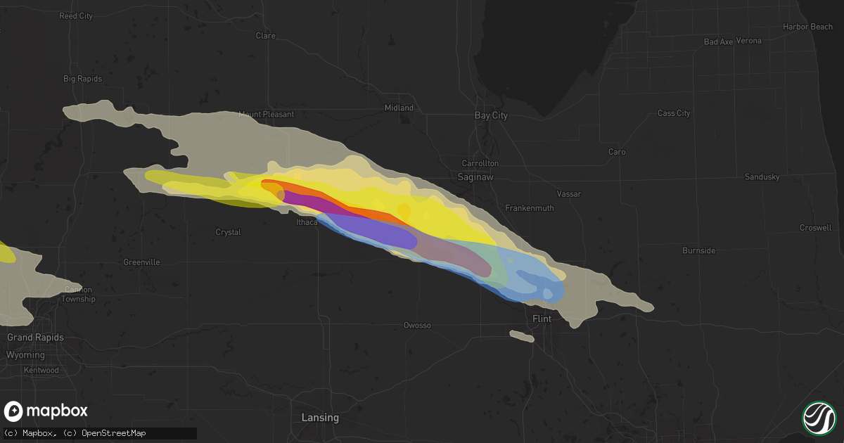 Hail map in Saint Charles, MI on September 12, 2021