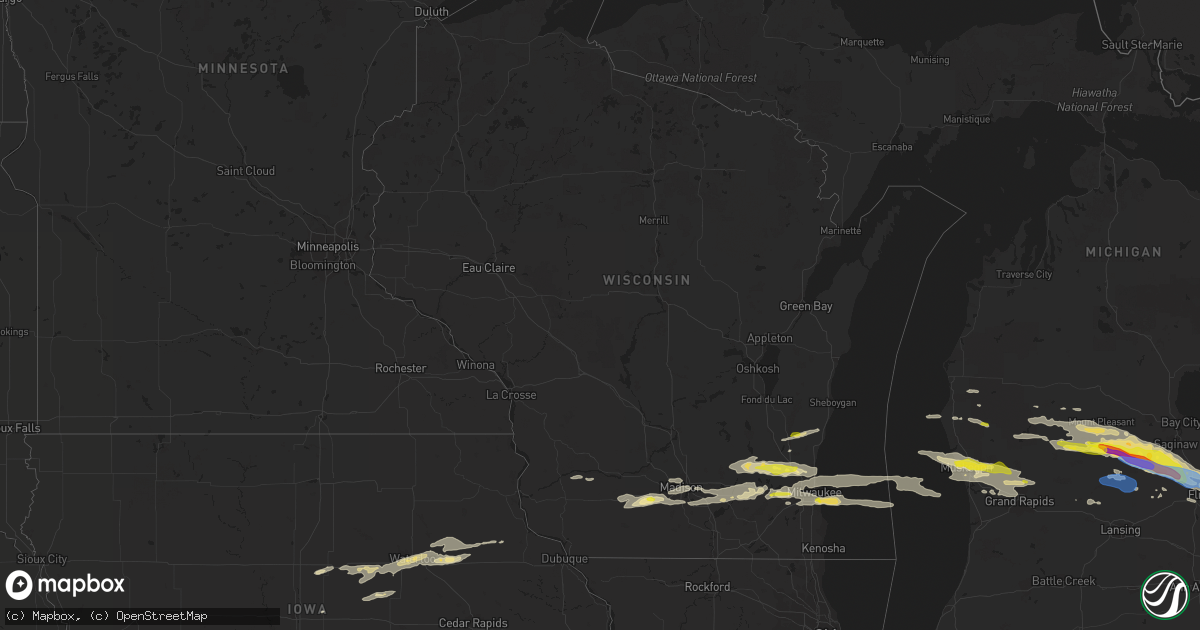 Hail map in Wisconsin on September 12, 2021