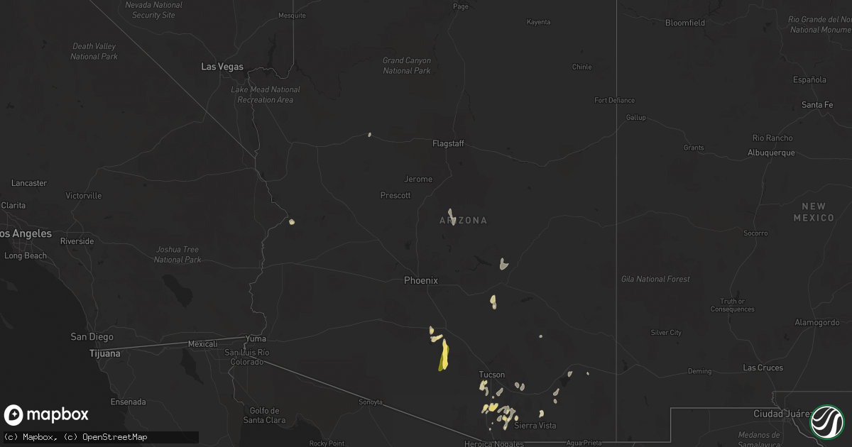 Hail map in Arizona on September 12, 2022