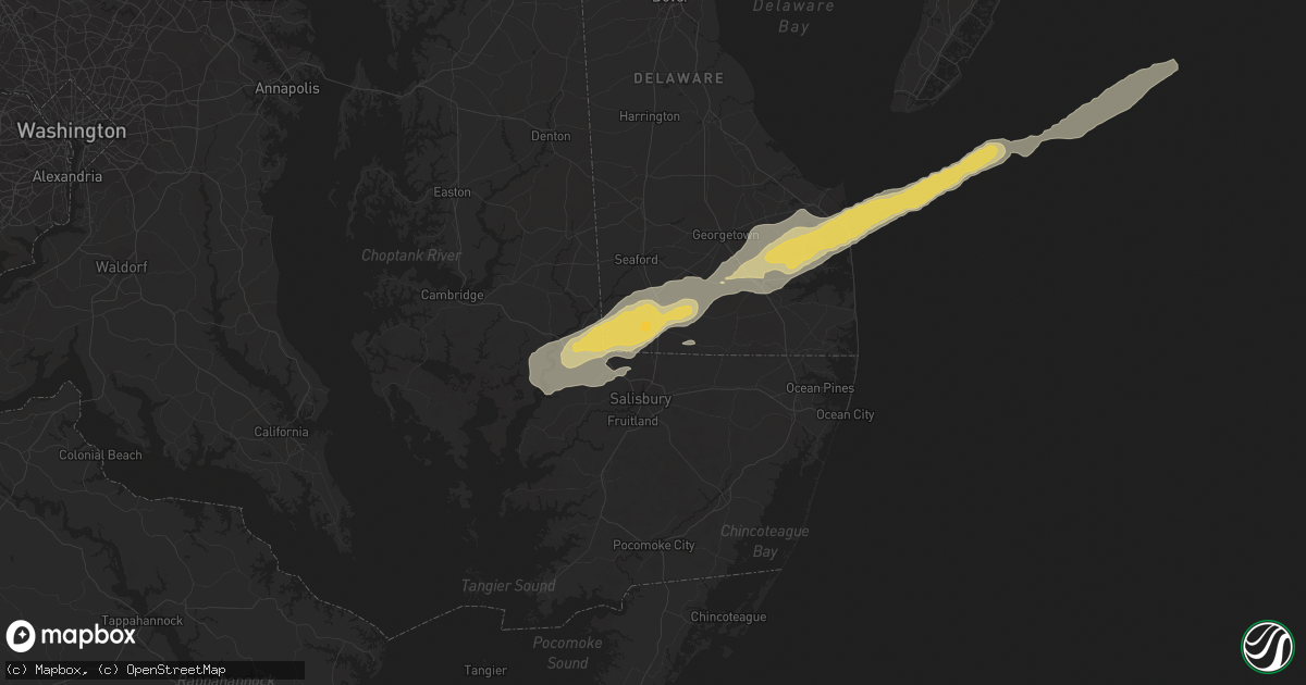 Hail map in Delmar, DE on September 12, 2022