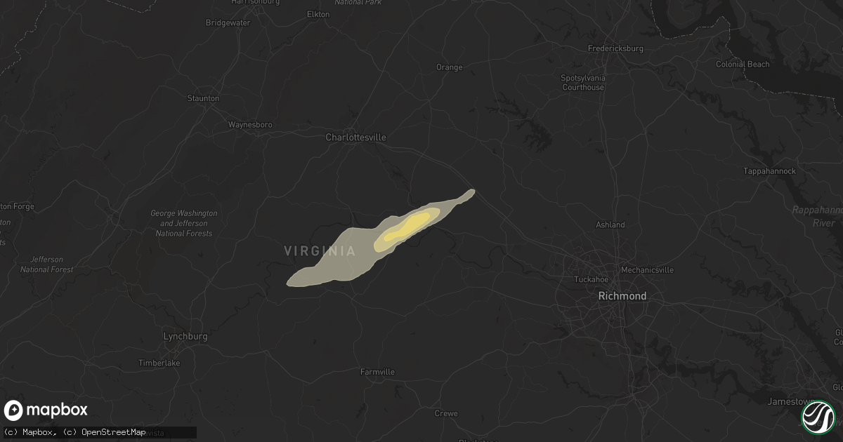 Hail map in Fork Union, VA on September 12, 2022