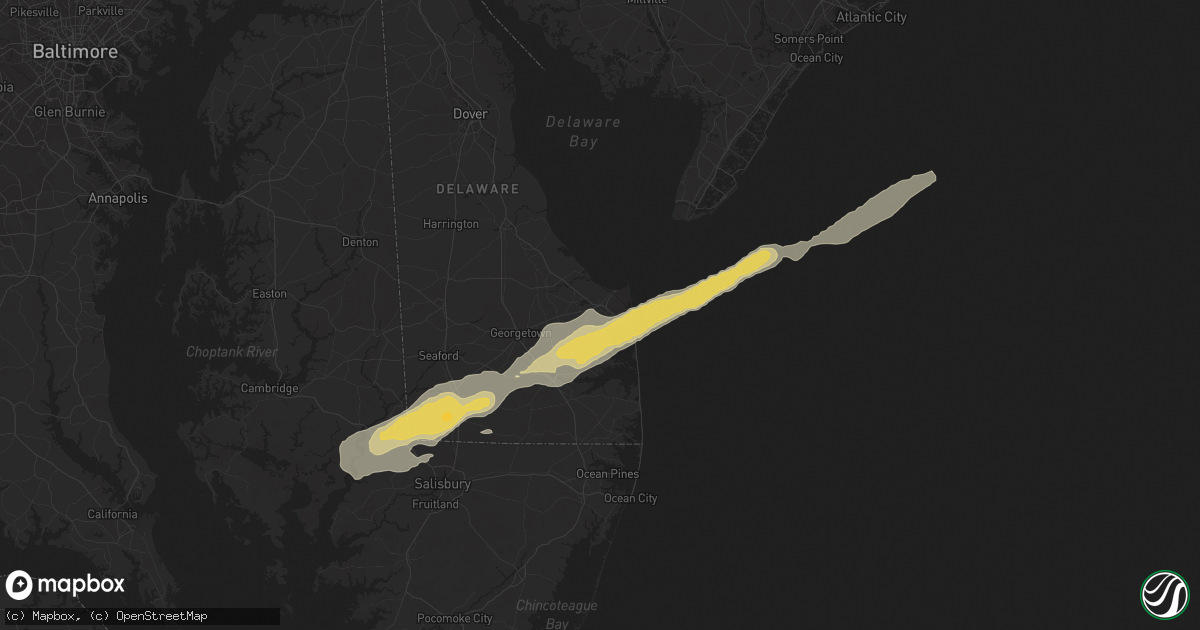 Hail map in Lewes, DE on September 12, 2022
