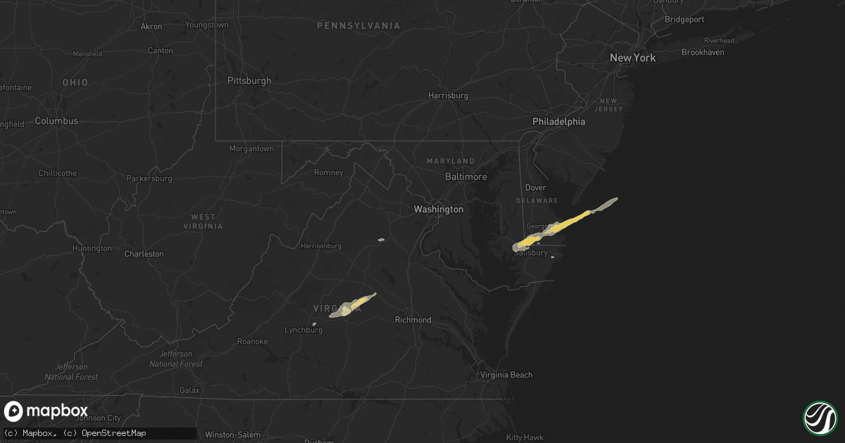 Hail map in Maryland on September 12, 2022