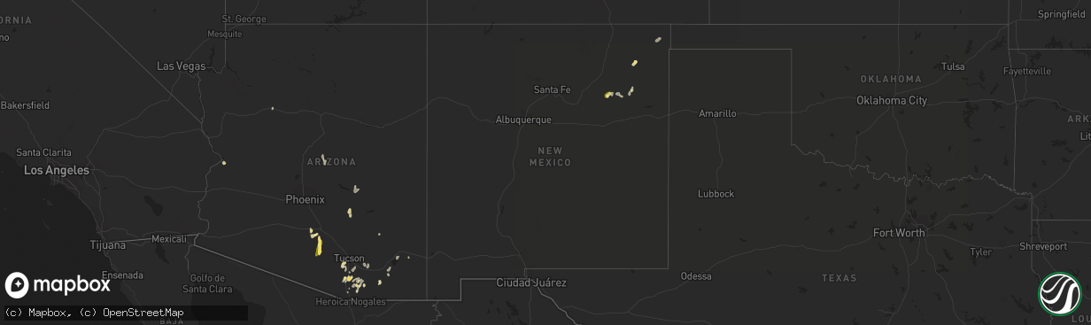 Hail map in New Mexico on September 12, 2022