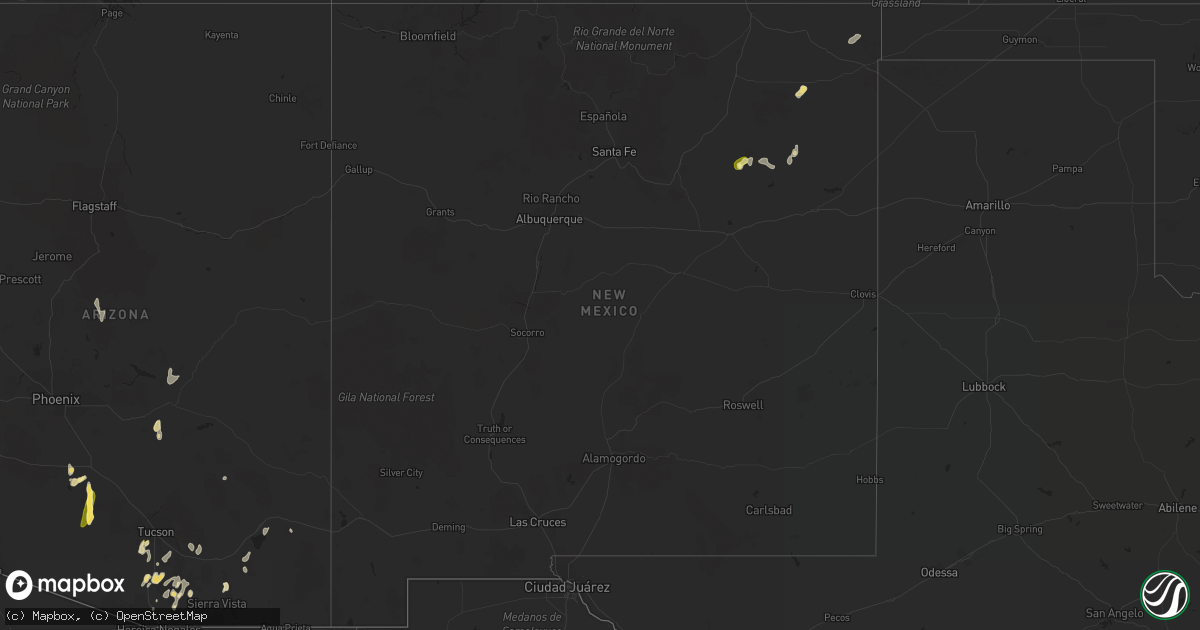 Hail map in New Mexico on September 12, 2022