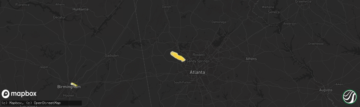 Hail map in Acworth, GA on September 12, 2023