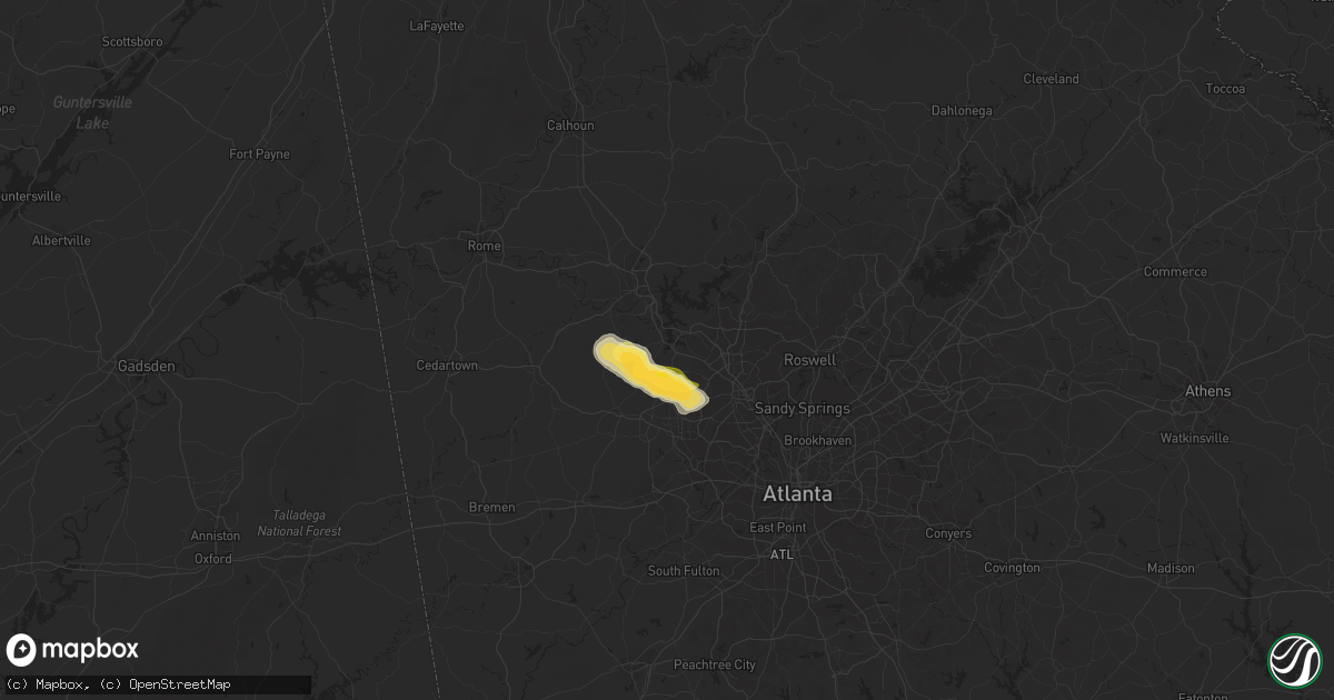 Hail map in Acworth, GA on September 12, 2023