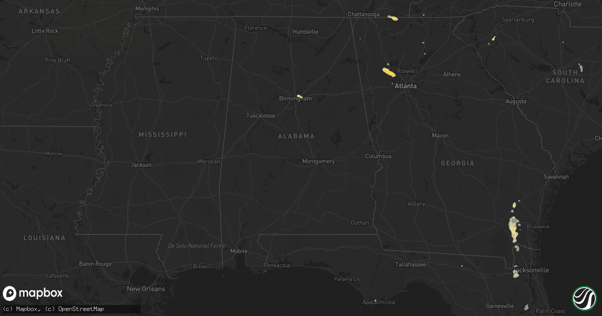 Hail map in Alabama on September 12, 2023