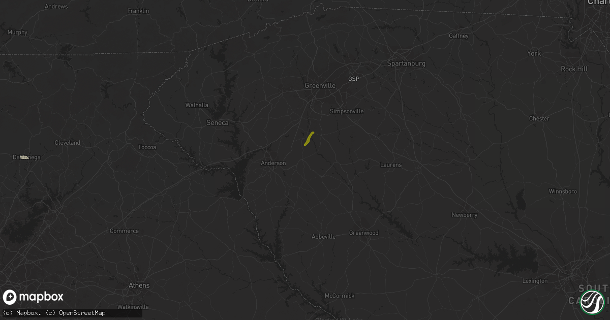 Hail map in Belton, SC on September 12, 2023