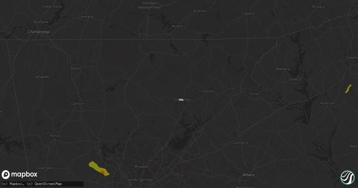 Hail map in Dahlonega, GA on September 12, 2023